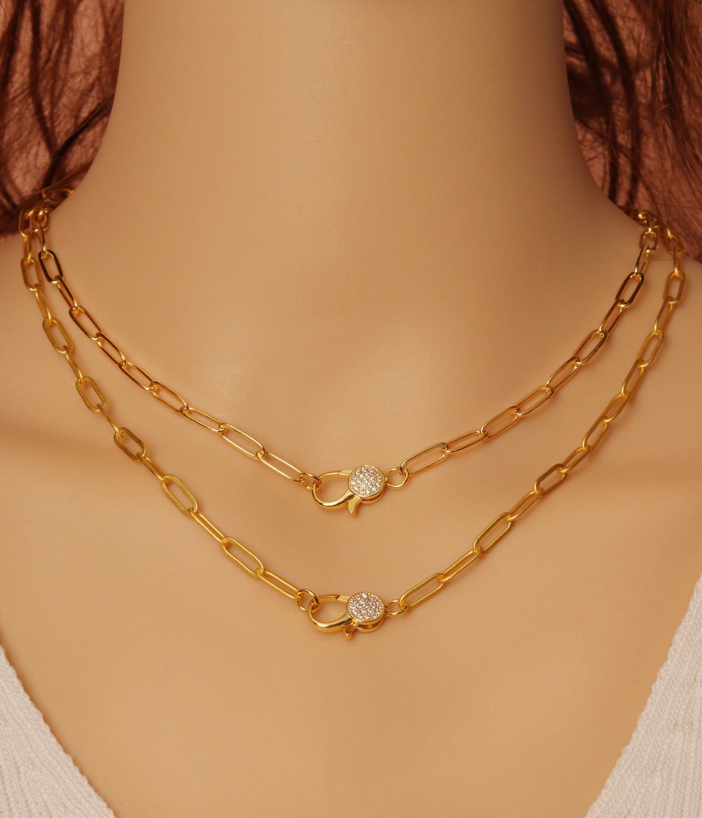 Matte/Shinny Paperclip Necklace