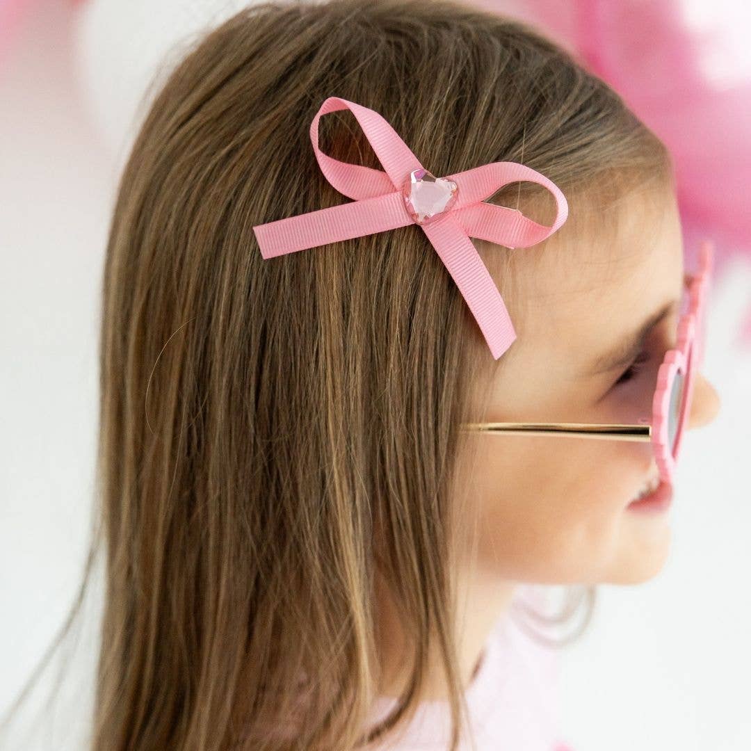 Dainty Heart Bow Clip - Kids