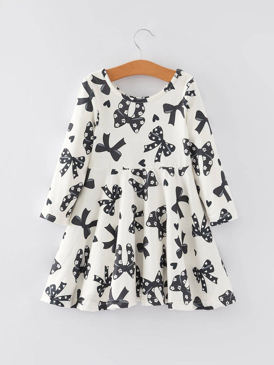Girls' Black Bow Dress