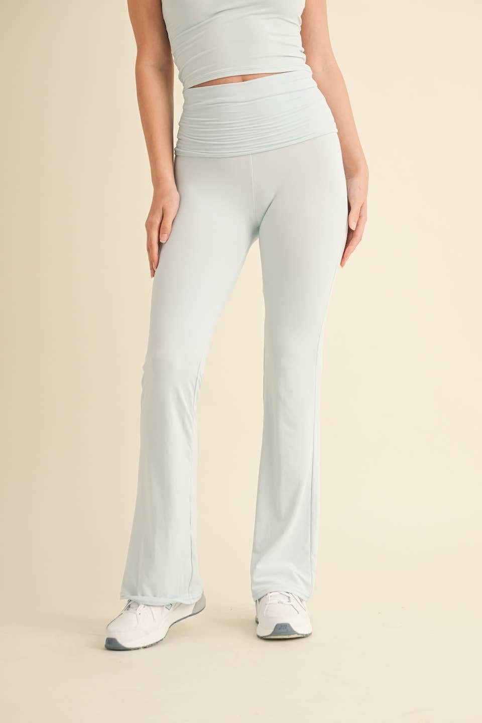 Soft Knit Foldover Flare Pants