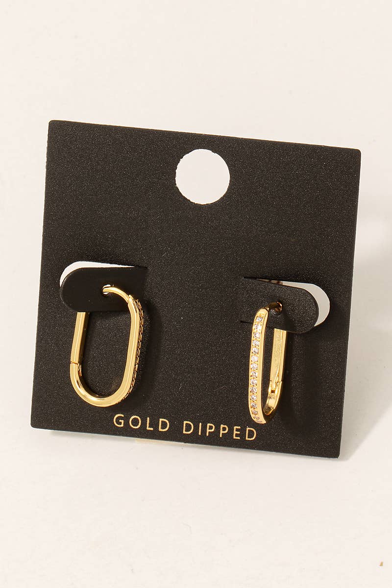 Gold Dipped Oval Hoop Earrings