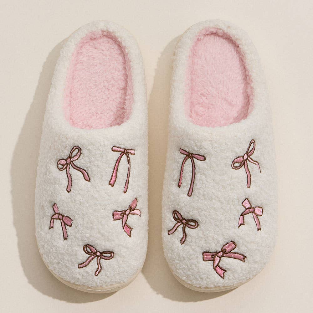 Bow Fuzzy Slippers