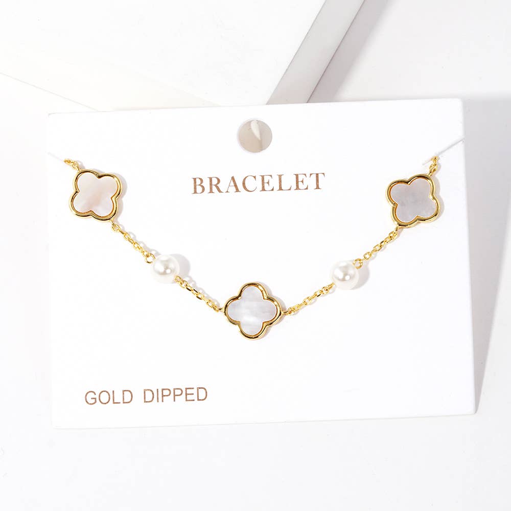 Gold Dipped Mother of Pearl Bracelet