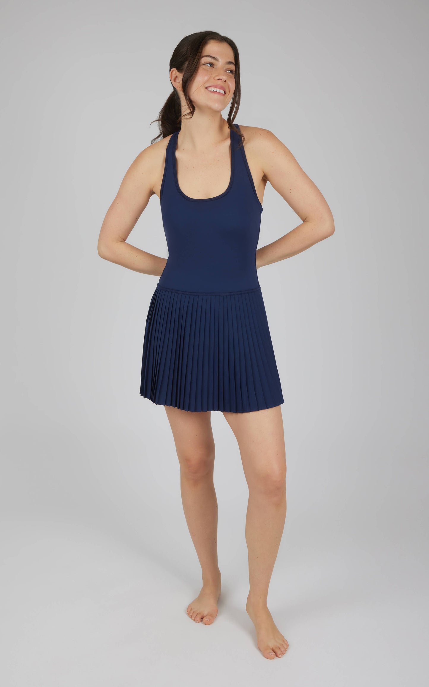 Racer Back Mini Pleated Tennis Dress