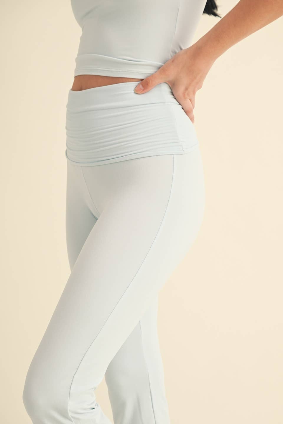Soft Knit Foldover Flare Pants