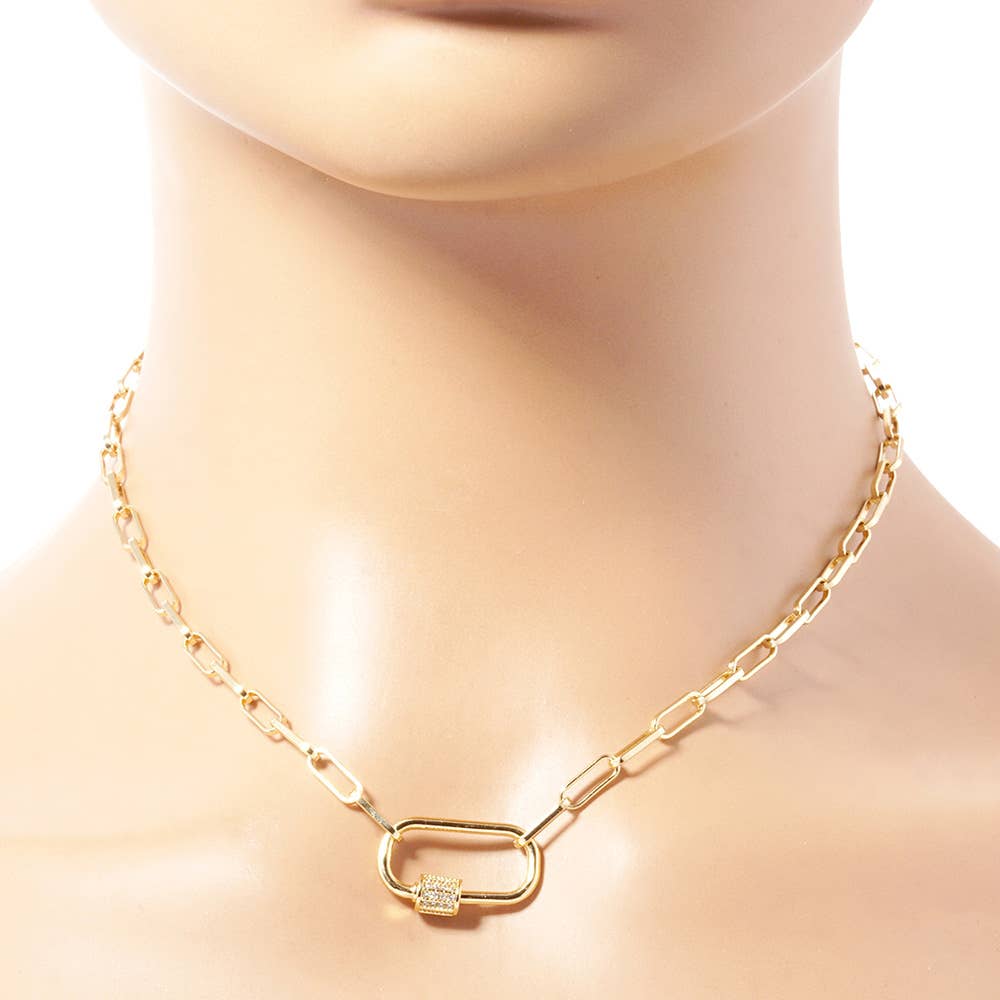 Pendant Paperclip Chain Necklace