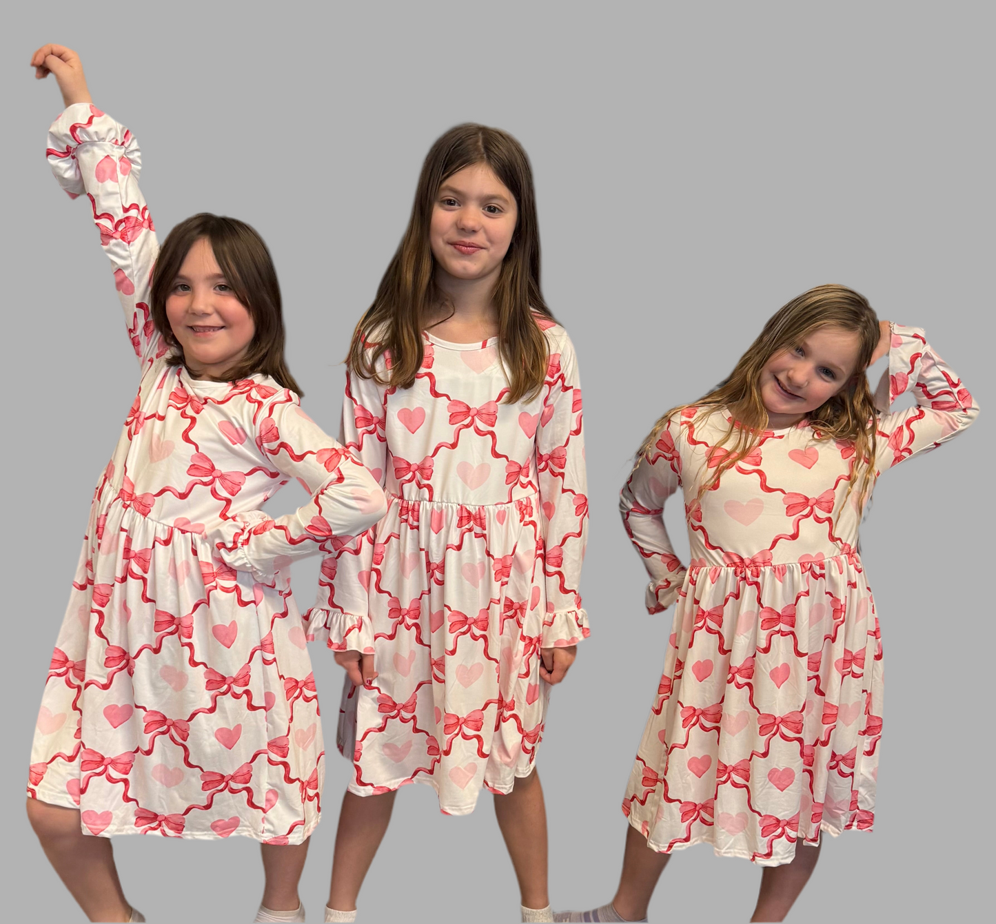 Bow/Heart Dress - Girls