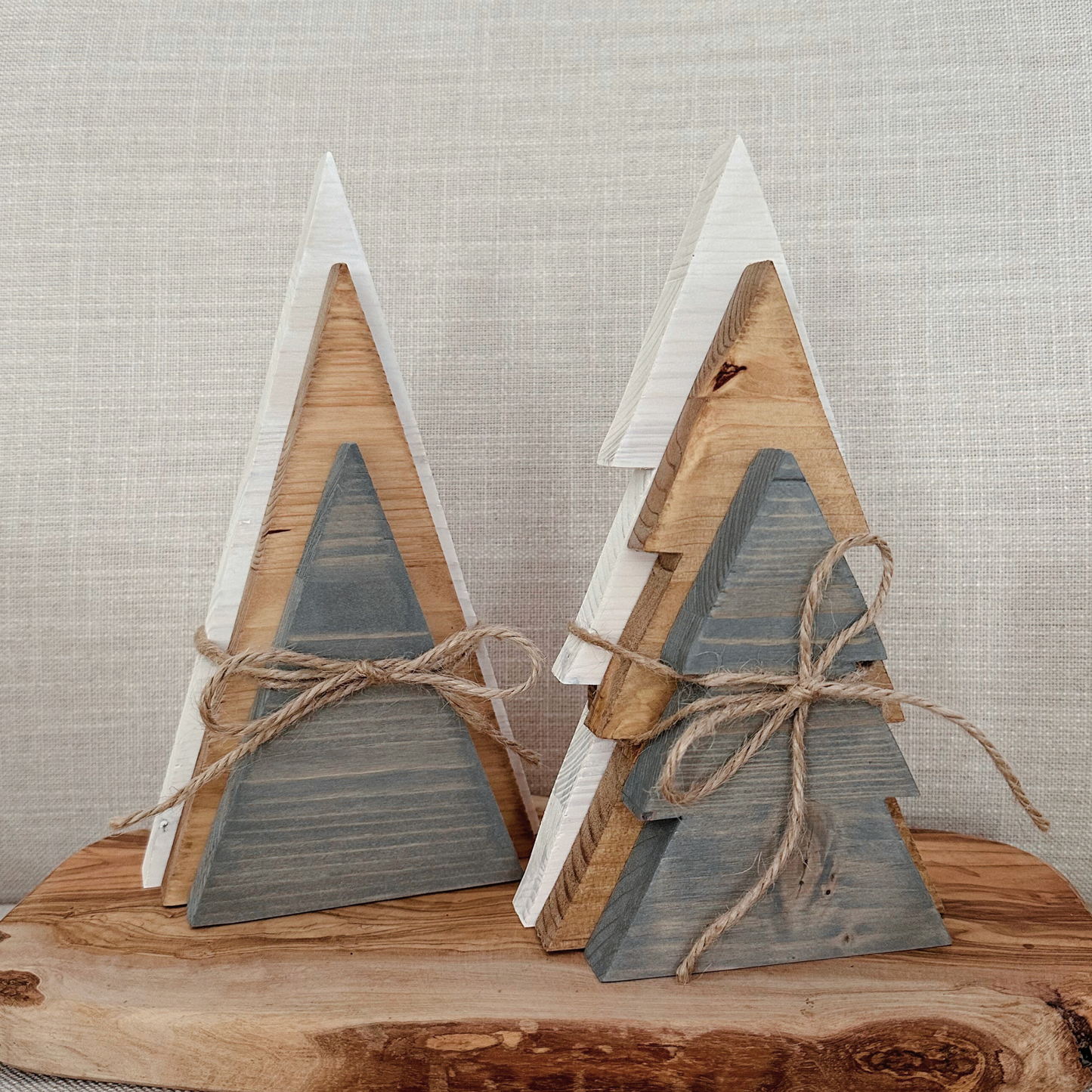 Set of 3 Wood Christmas Tree | Handmade