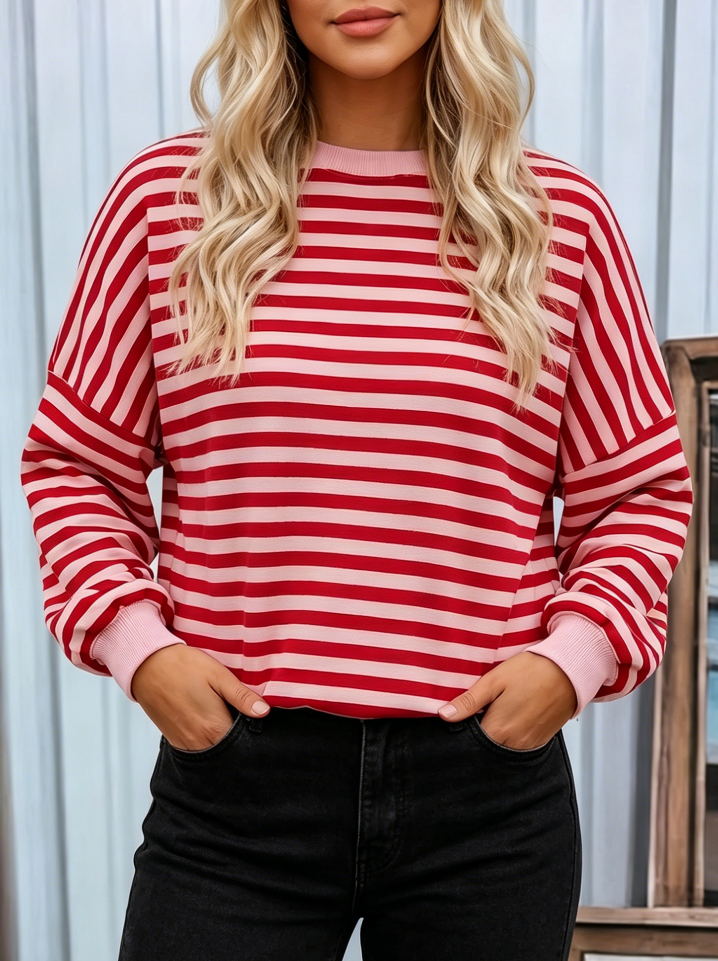 Striped Open-back Top