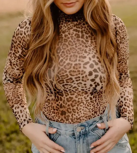 Leopard Mesh Bodysuit