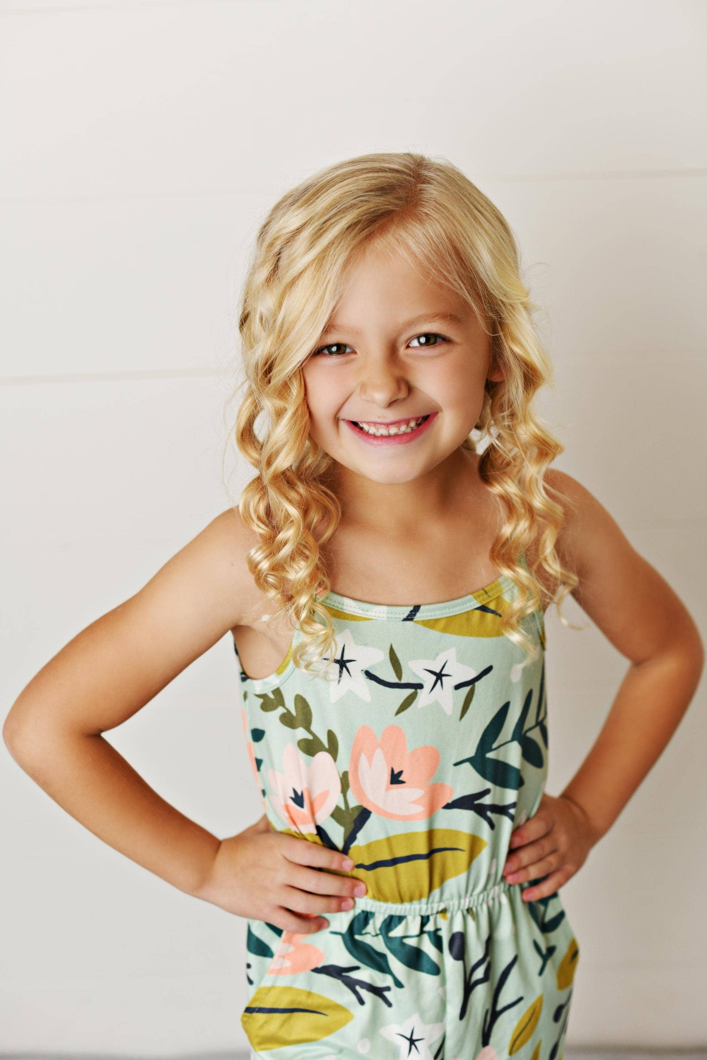 Sage Floral Romper