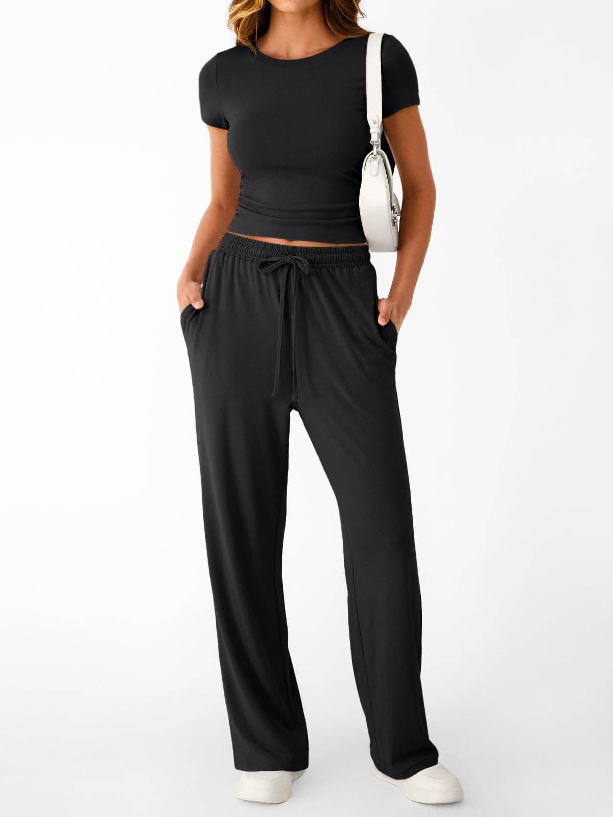 Crop Tee and Wide Leg Set
