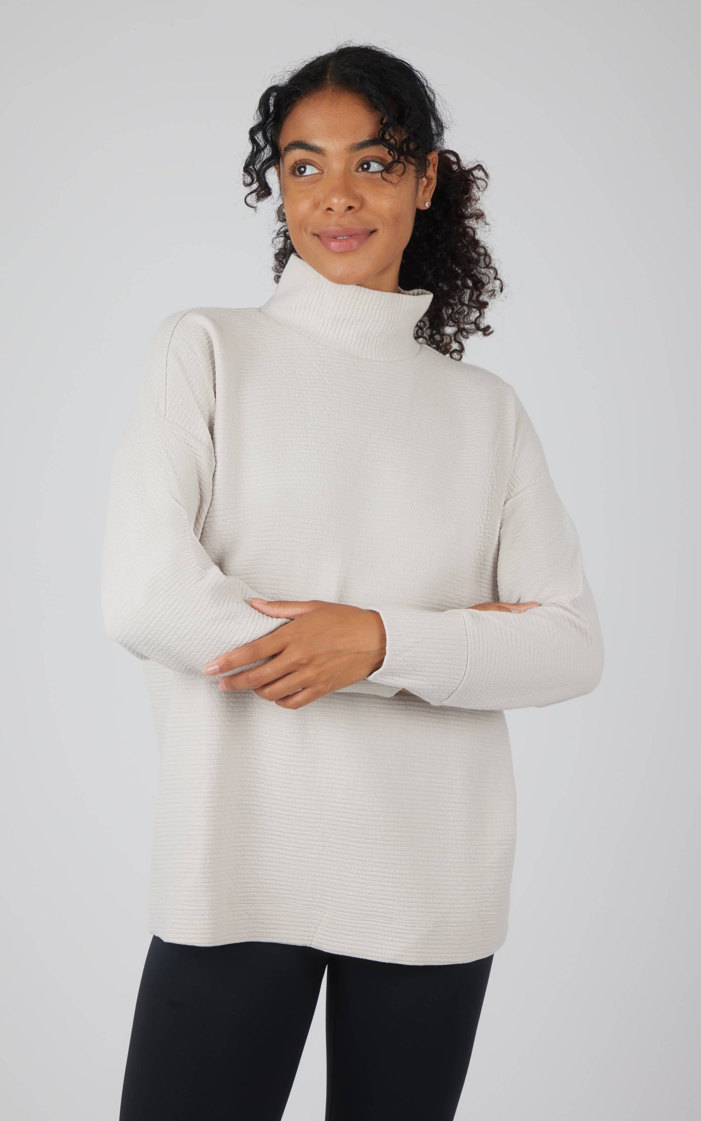 Women's Cozy Quilted Brushed Inside Pullover Tunic