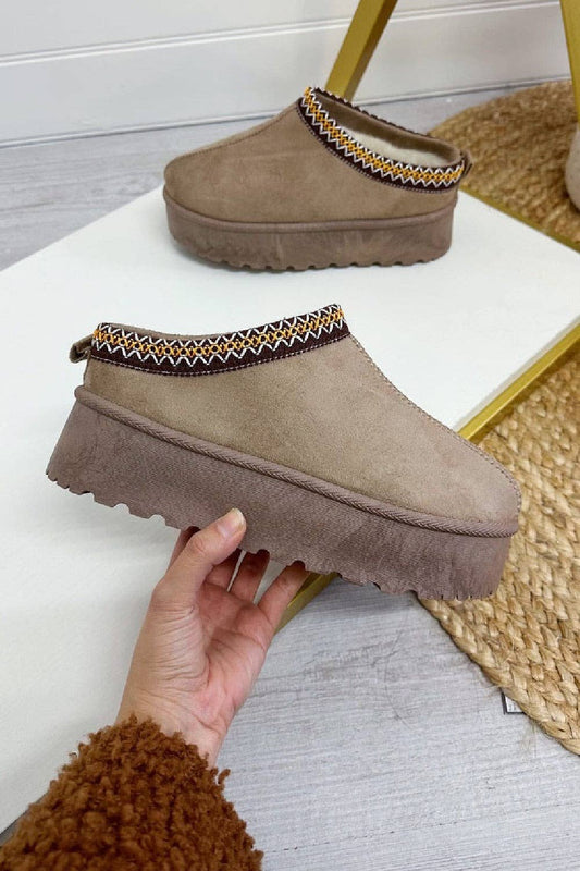 CAMEL PLATFORM SLIPPERS