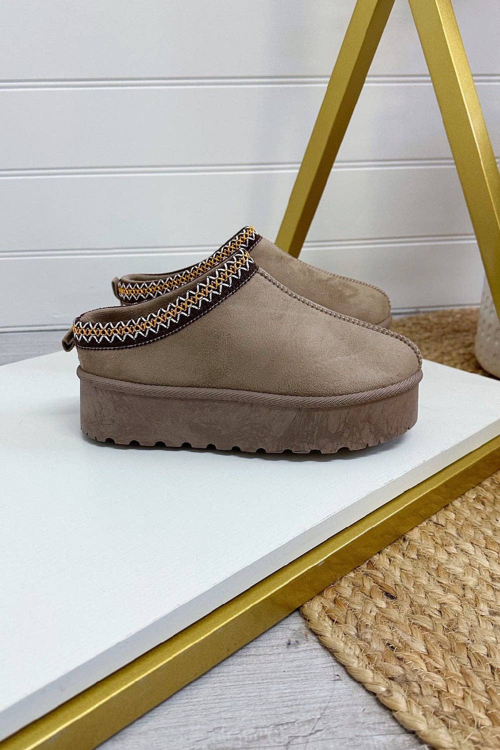 CAMEL PLATFORM SLIPPERS