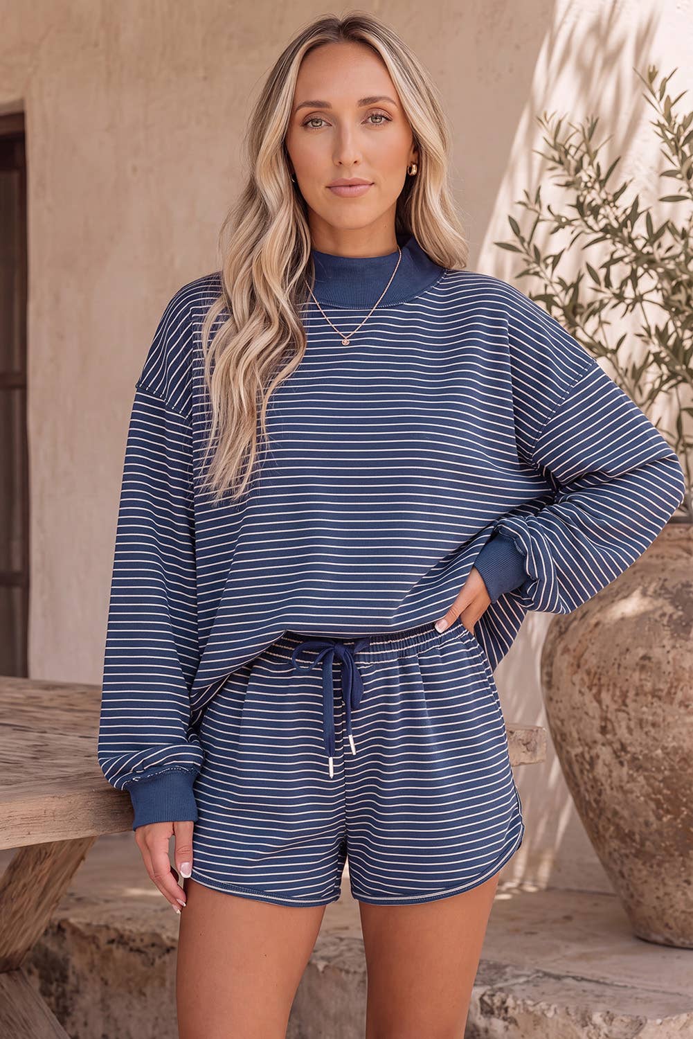 Mock Neck Pullover  Set