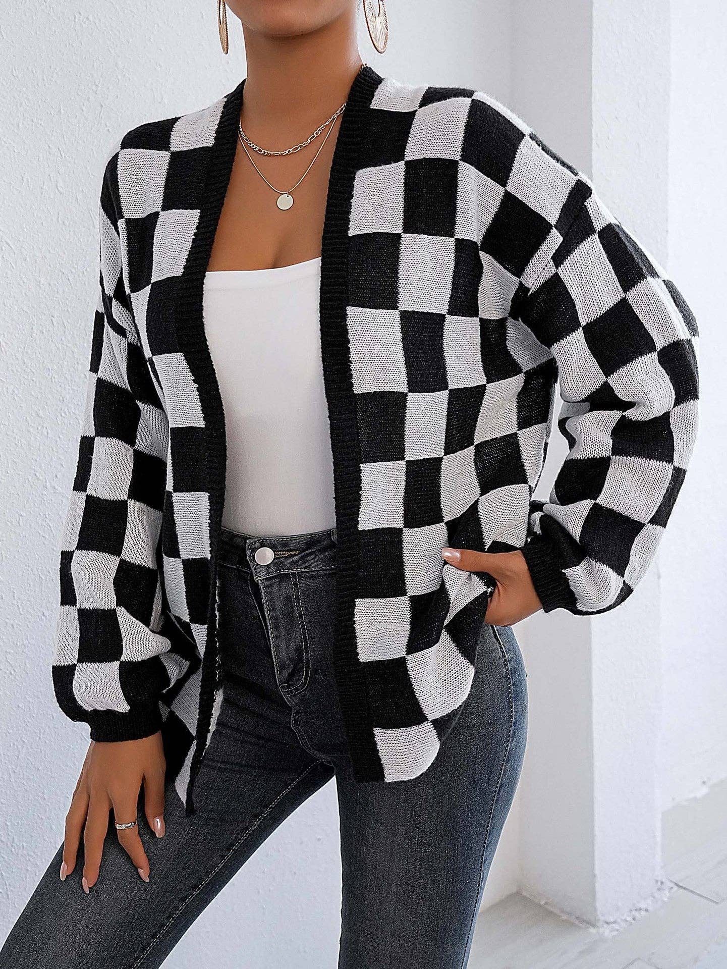 Checkered Cardigan