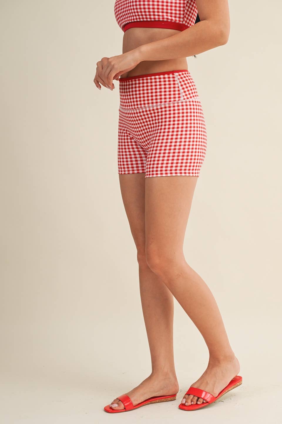 Gingham Biker Shorts