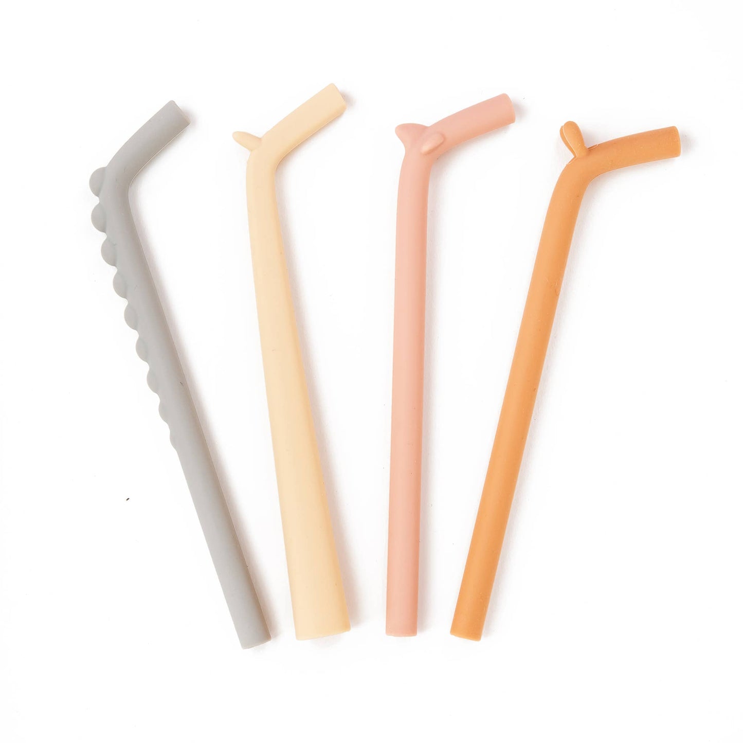 Reusable Silicone Straws for Kids Animal Shapes