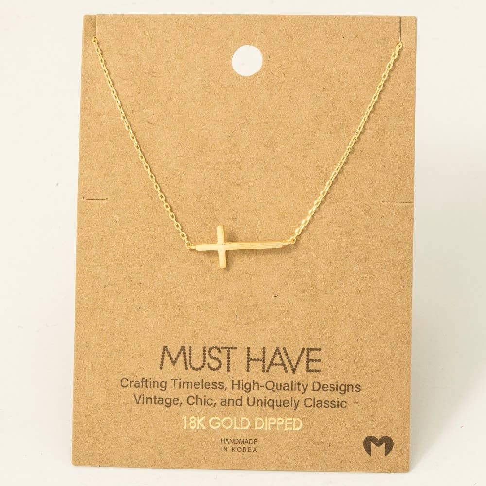 Side Cross Necklace