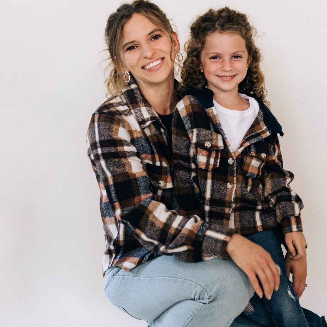 Navy Copper Plaid Flannel - Infant to Kids