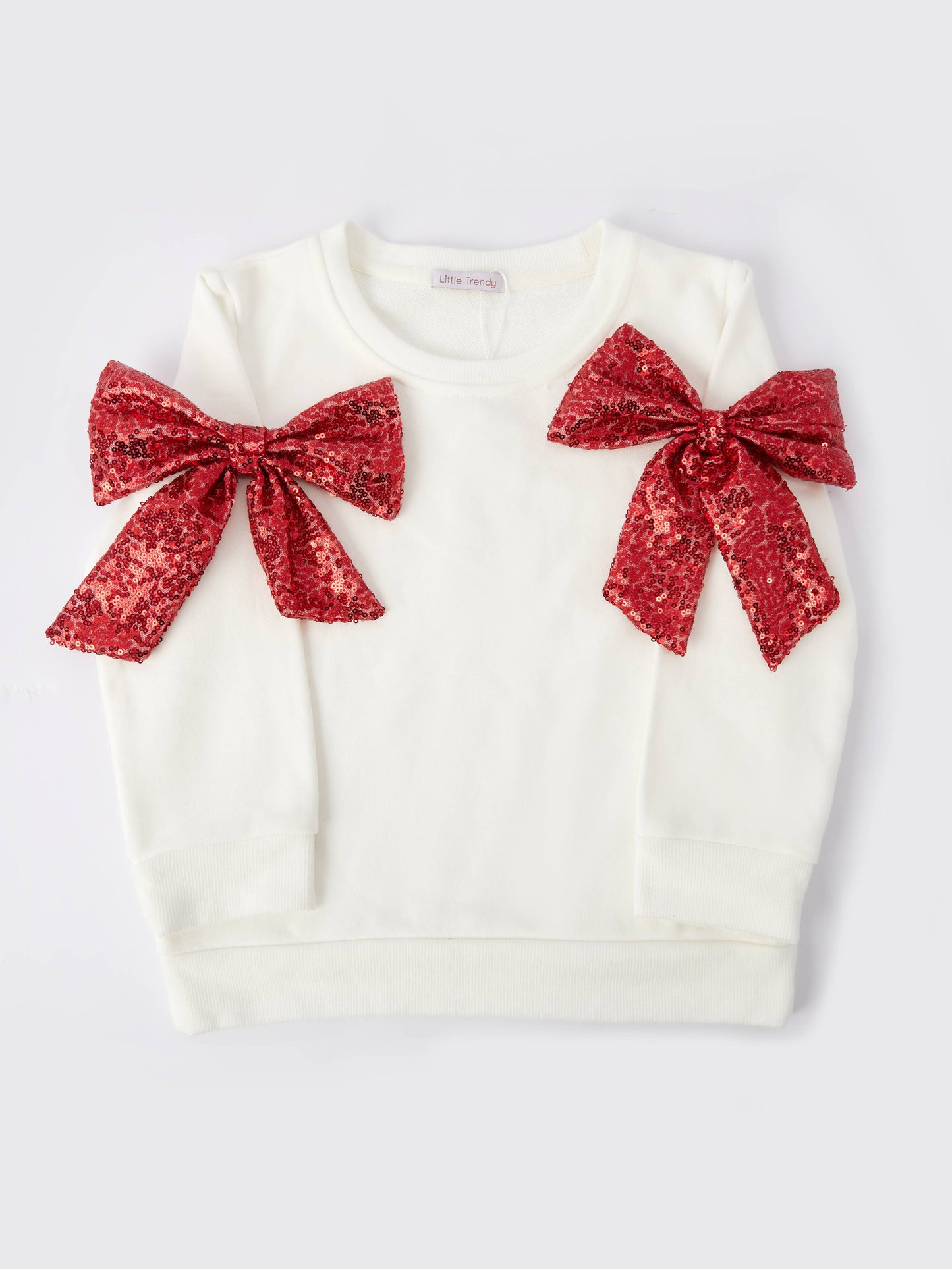 Christmas sequin bow Mommy & Me sweatshirt