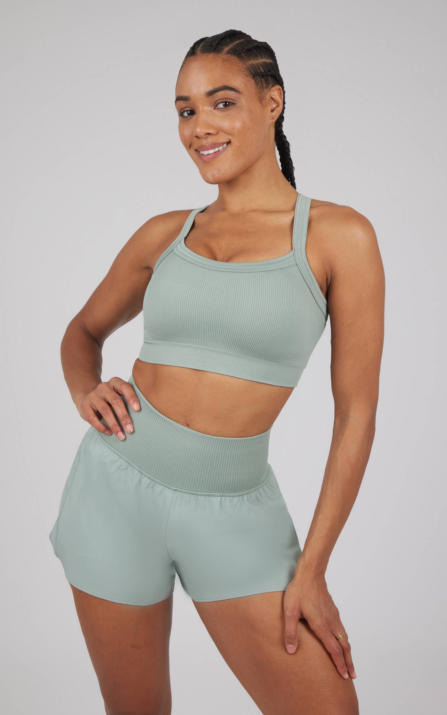 SET - Women's Rib Sport Bra and Short