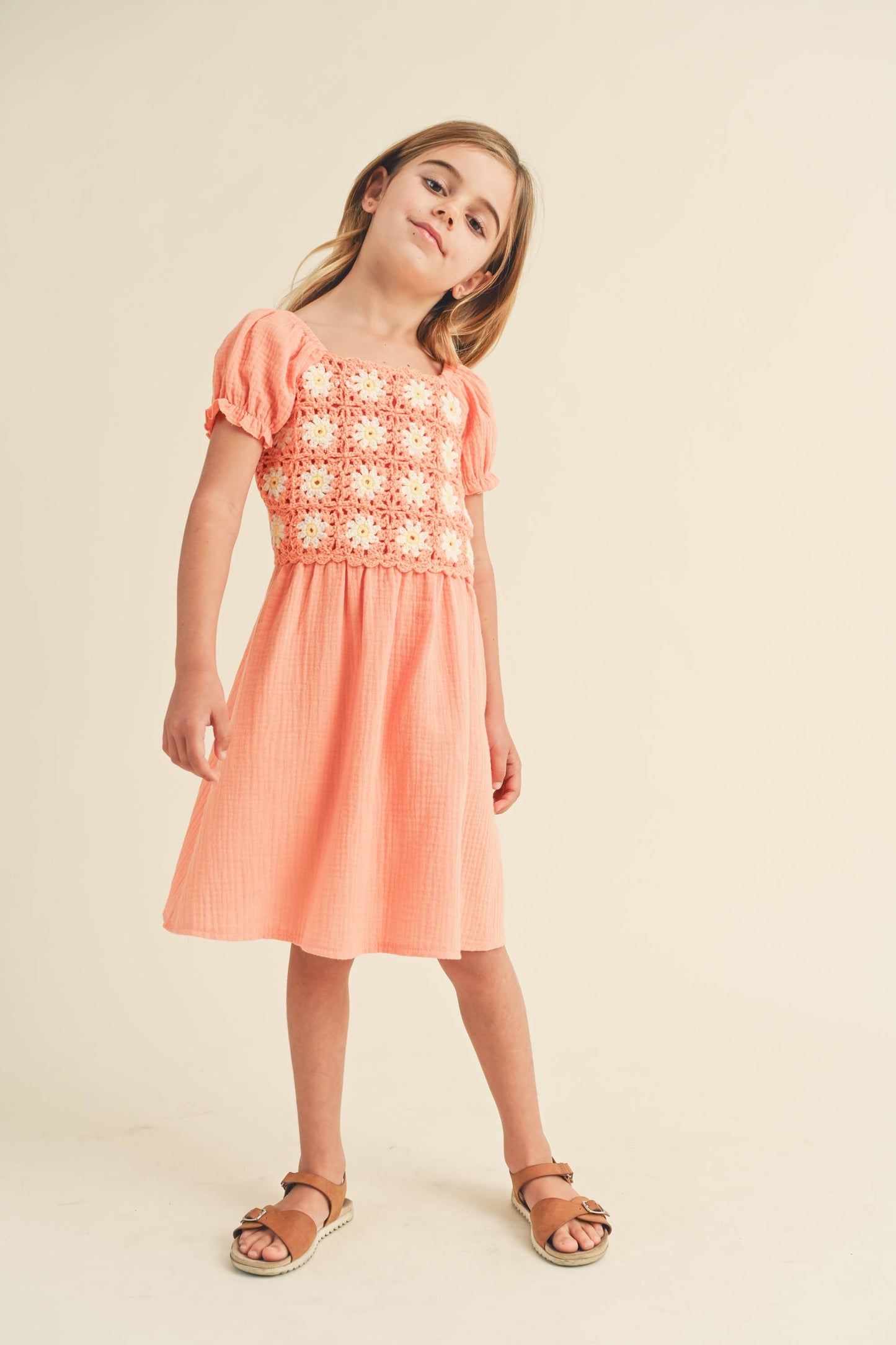 GIRLS CROCHET MINI DRESS