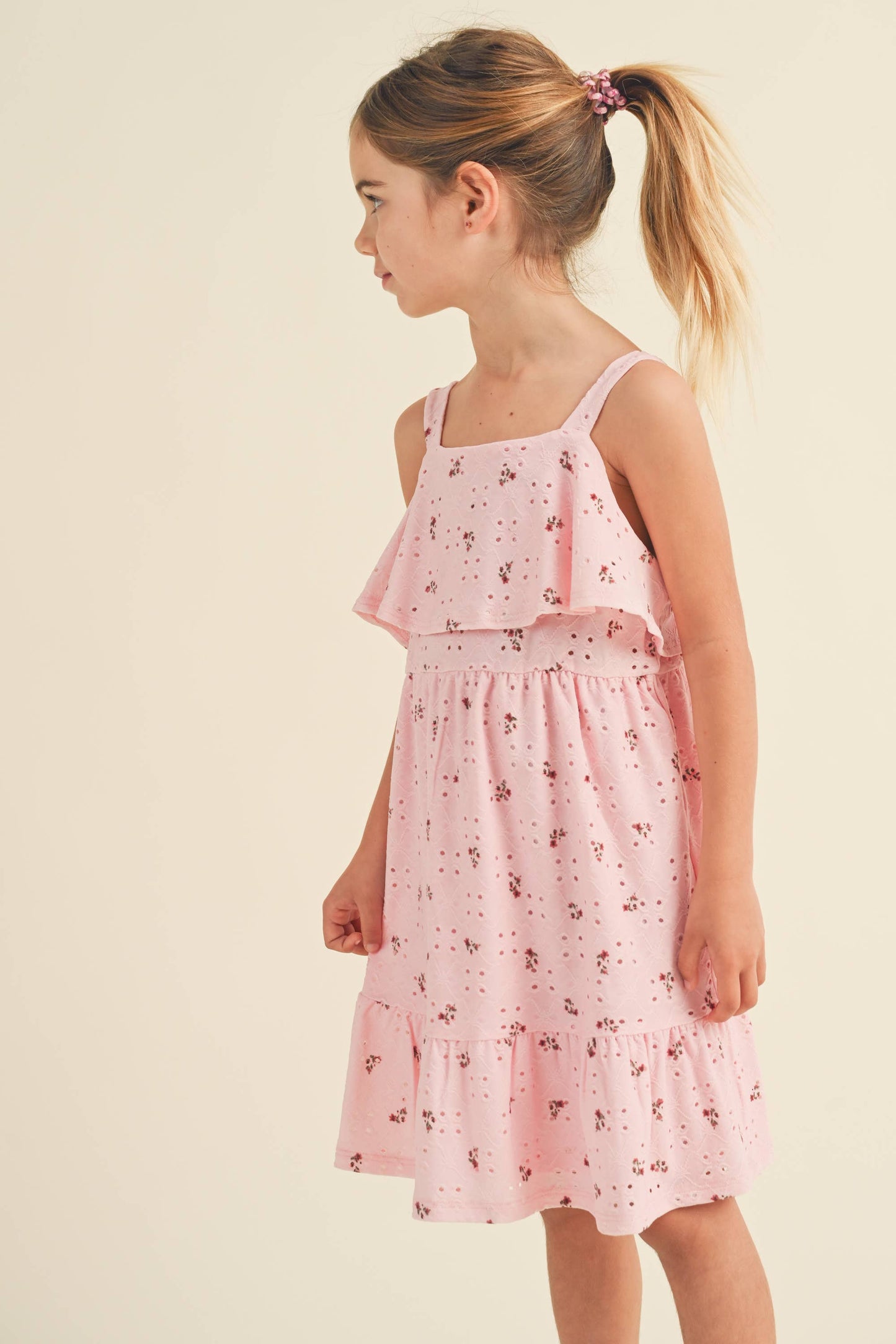 GIRLS RUFFLE FLORAL DRESS