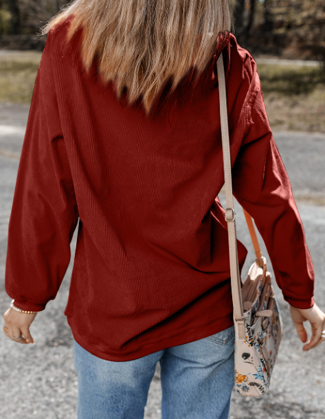 Oversized Corded Sweatshirt