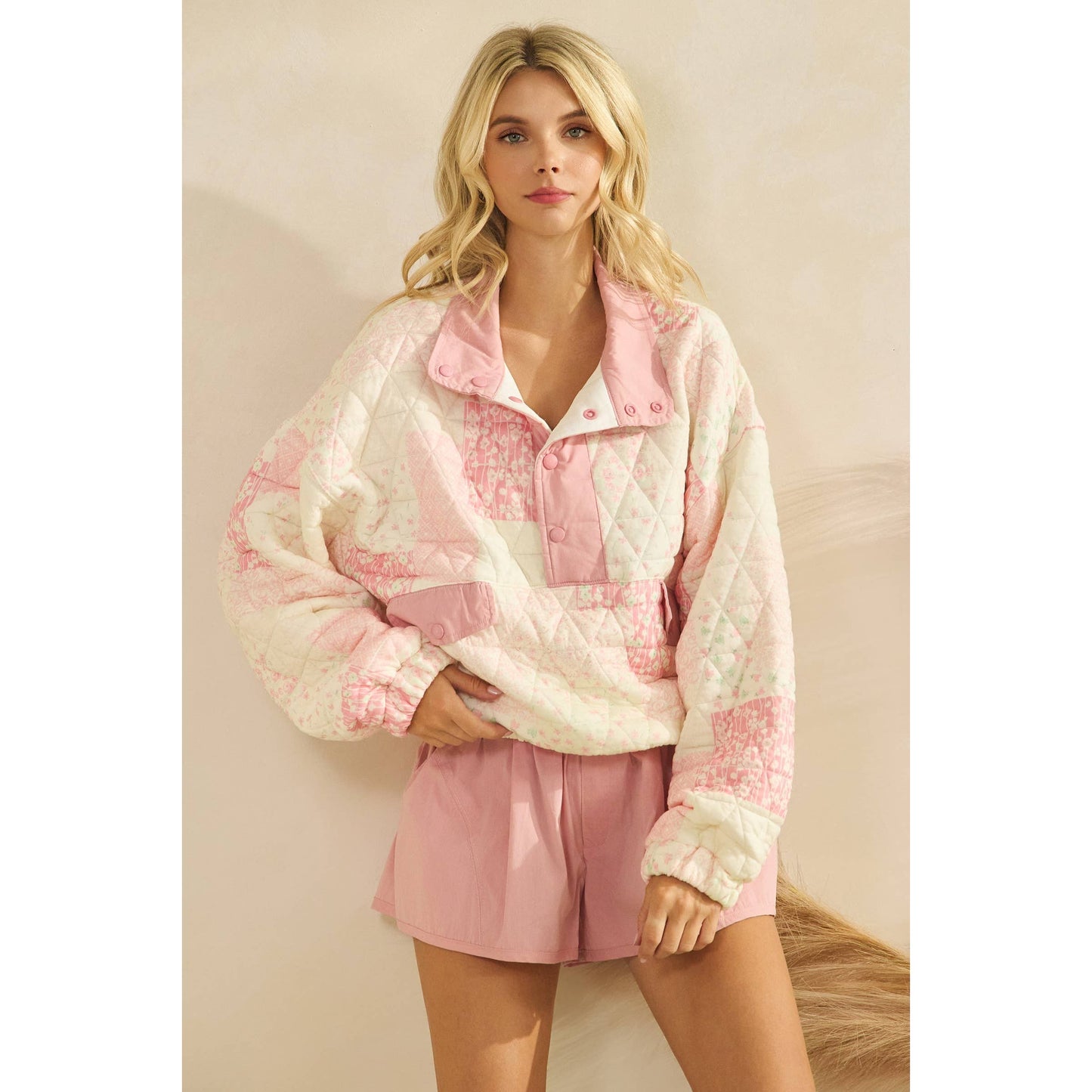 Quilted Quarterzip Sweater