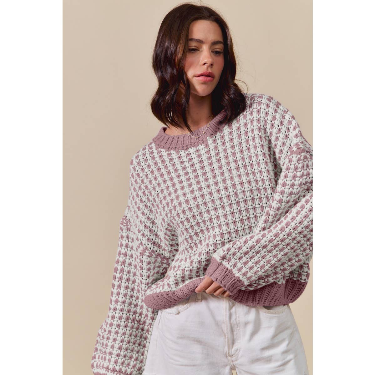 TWO TONE SWEATER
