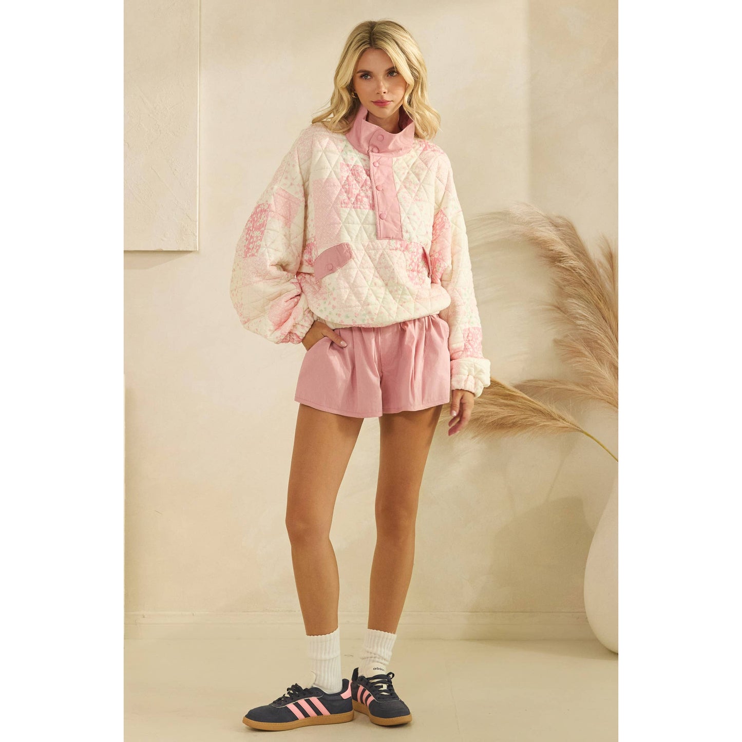 Quilted Quarterzip Sweater