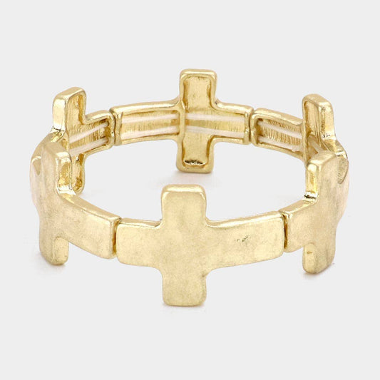 Metal Cross Stretch Bracelet