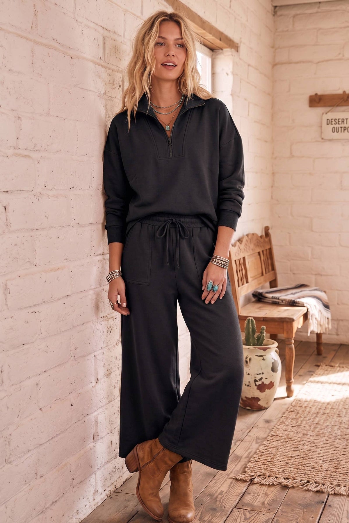 Scuba Pullover & Wide Leg  Set