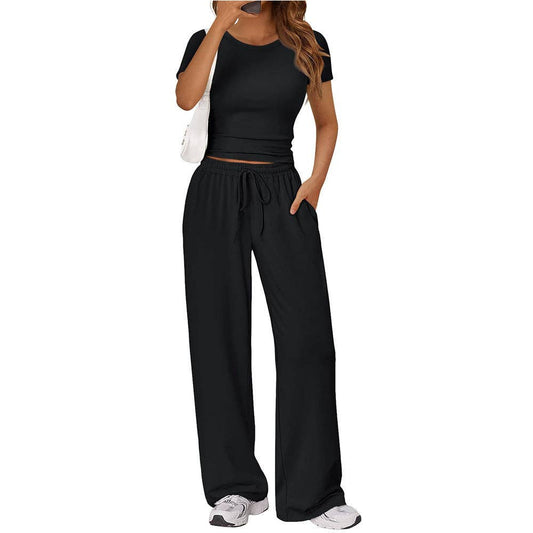 Crop Tee and Wide Leg Set