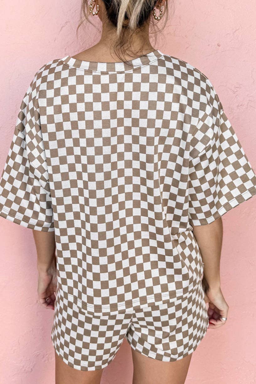 Checker Top and Shorts Set