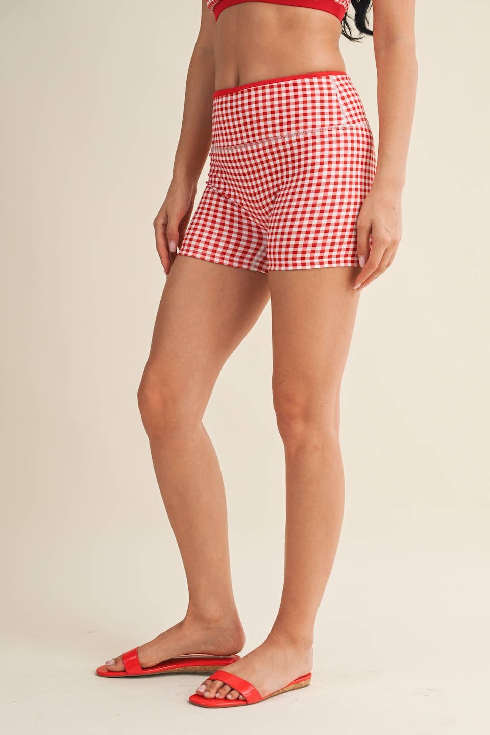 Gingham Biker Shorts