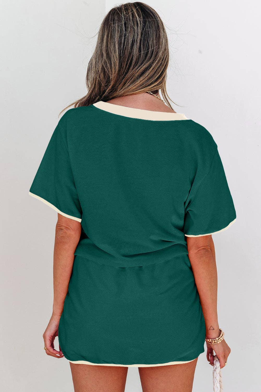 Colorblock T Shirt and Skirt Set