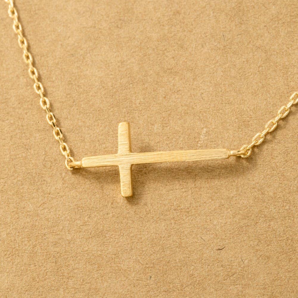 Side Cross Necklace