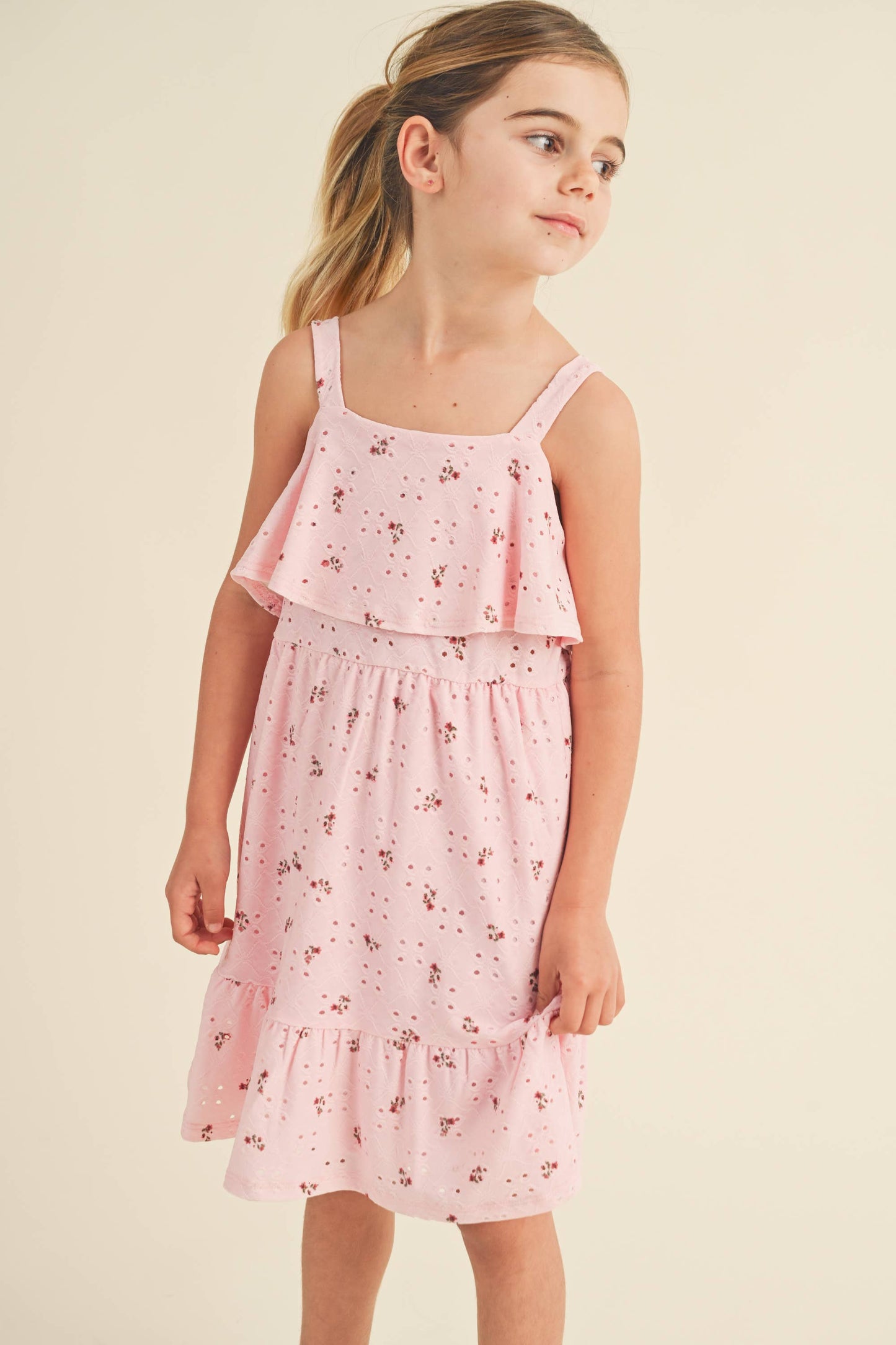 GIRLS RUFFLE FLORAL DRESS
