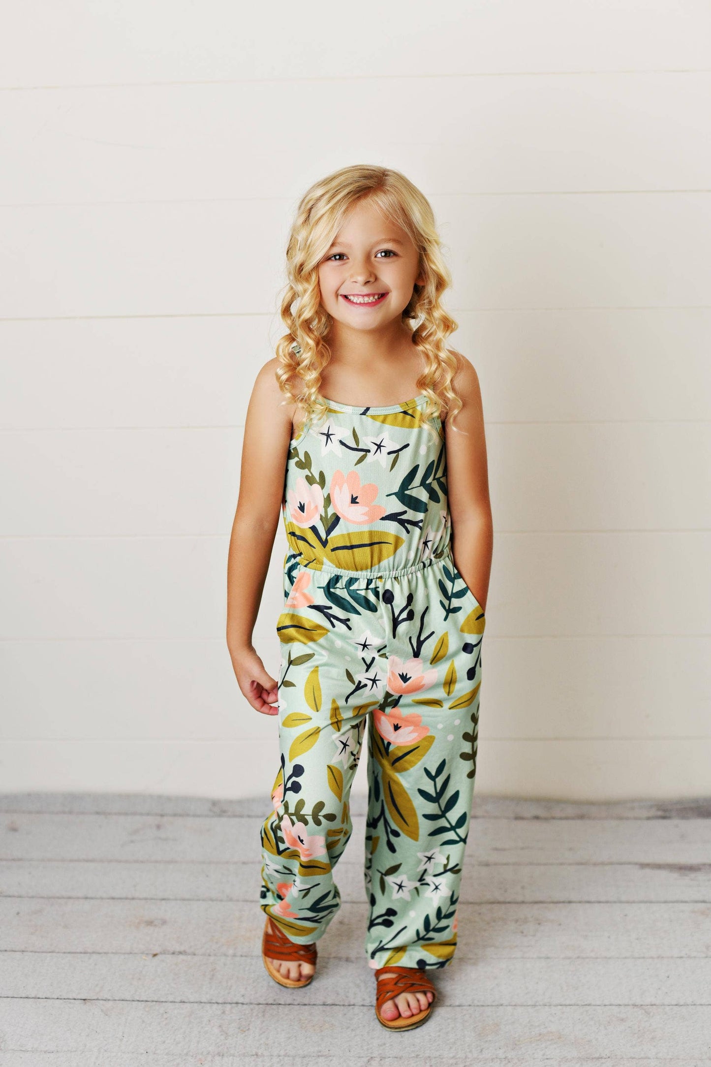 Sage Floral Romper