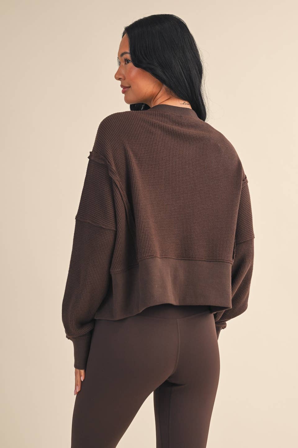 Waffle Knit Oversized Top
