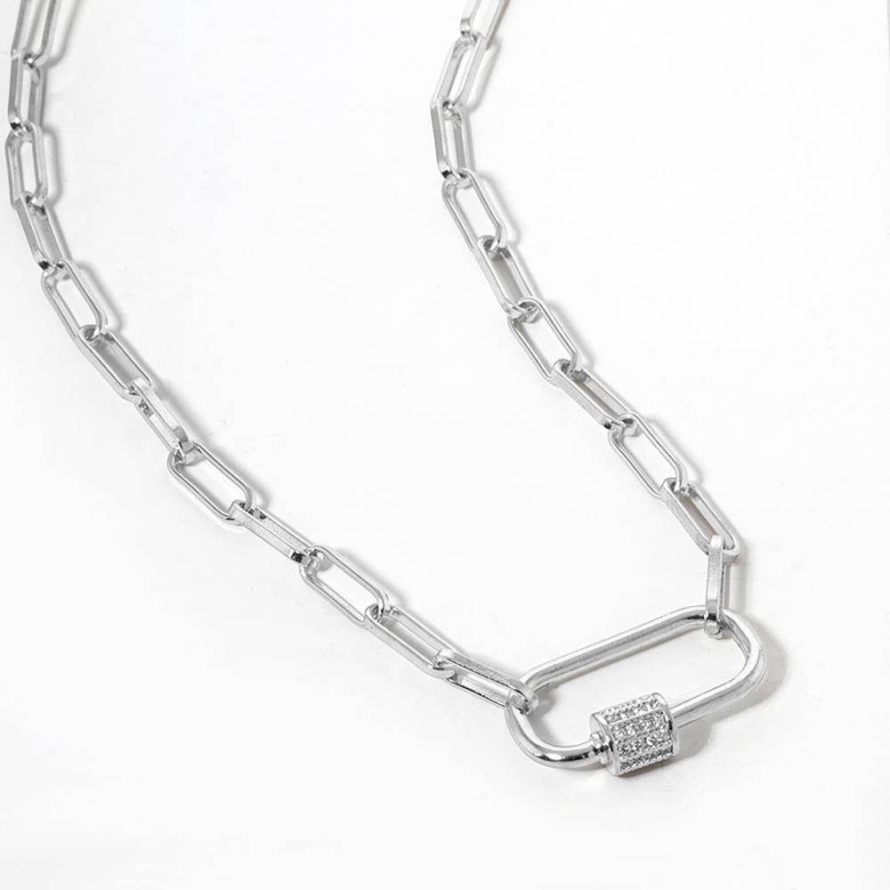 Pendant Paperclip Chain Necklace