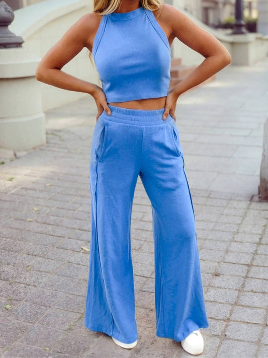 Ribbed Tank & Wide-leg Set