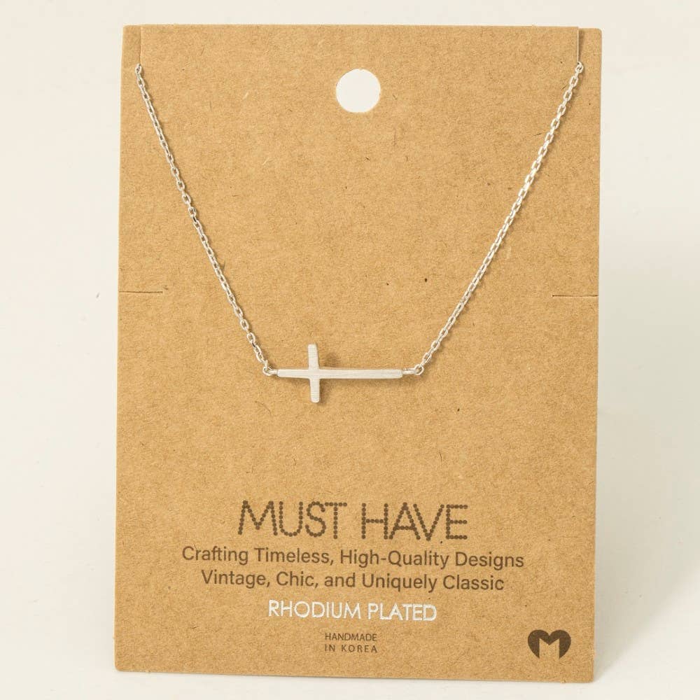 Side Cross Necklace