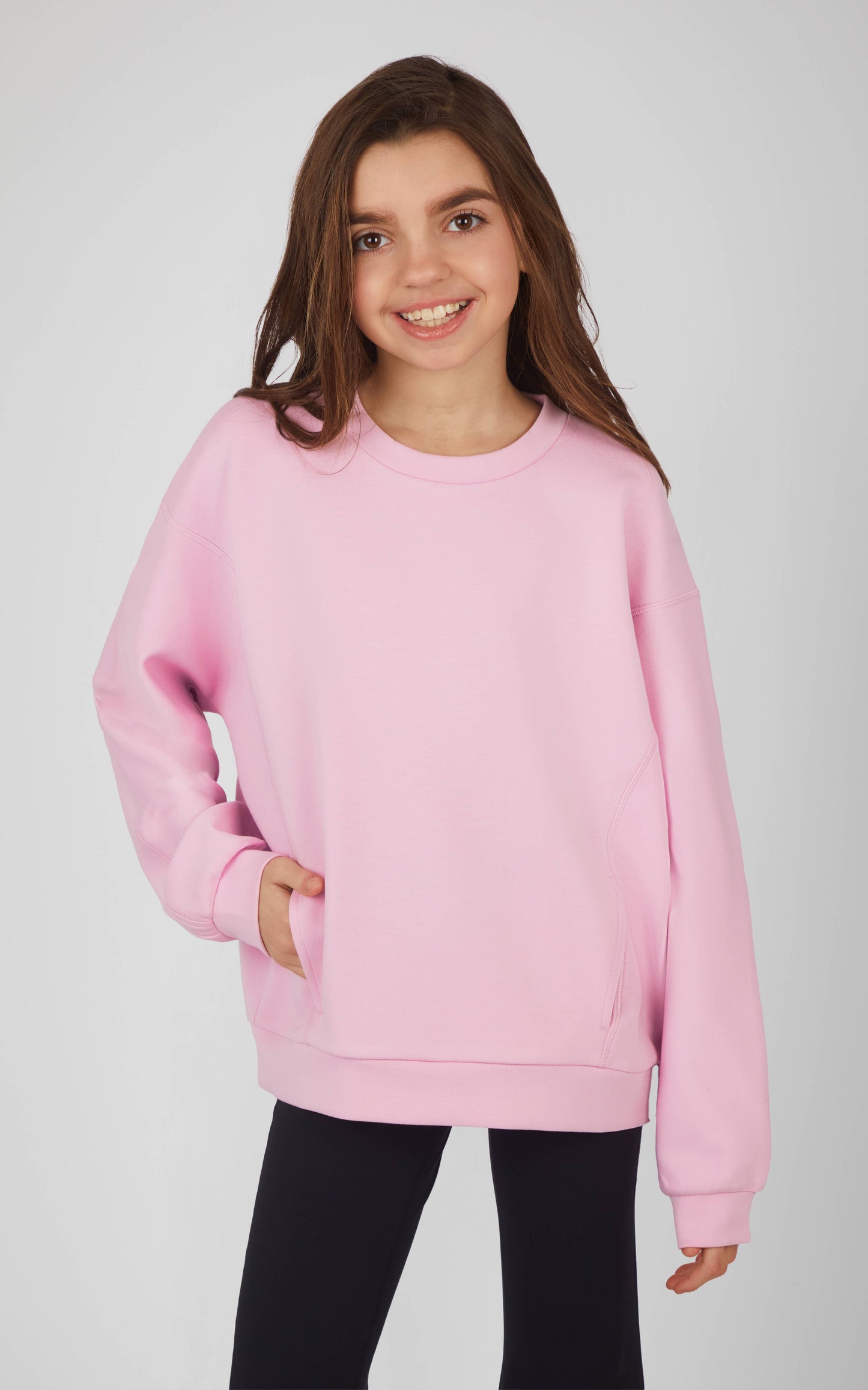 Soft Scuba Neck Everyday Sweatshirt- Girls