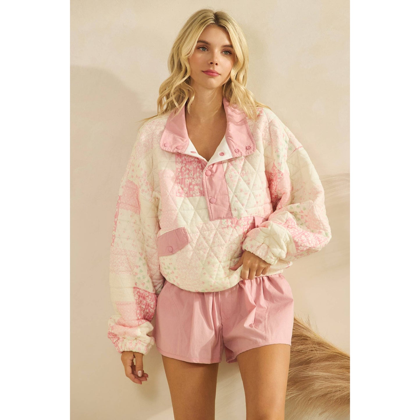 Quilted Quarterzip Sweater