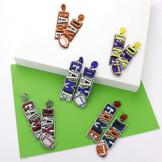 Game Day Football Dangle Earrings