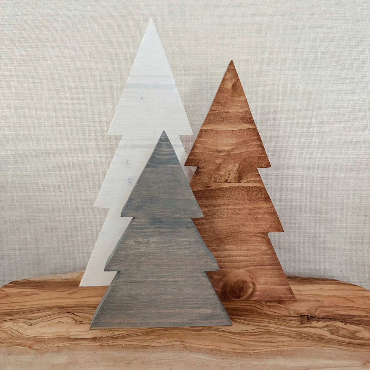 Set of 3 Wood Christmas Tree | Handmade